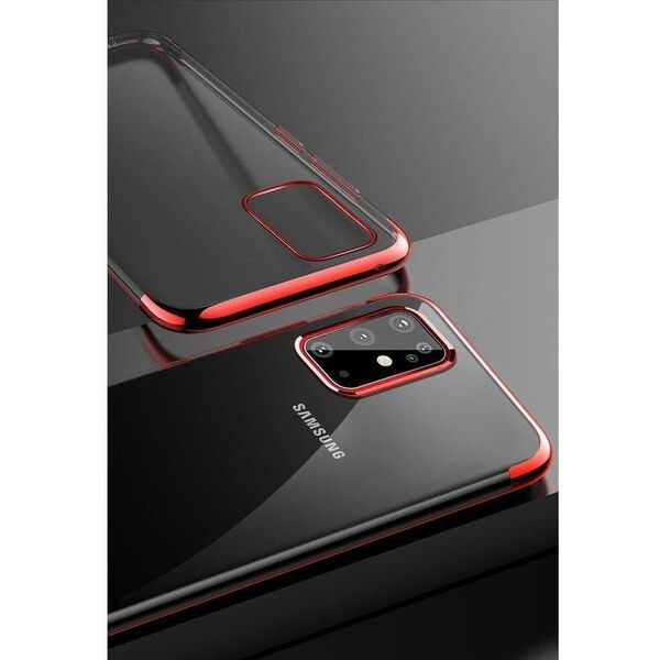 Διαφανής θήκη ζελέ με μεταλλικό πλαίσιο Samsung Galaxy A72 4G μαύρο