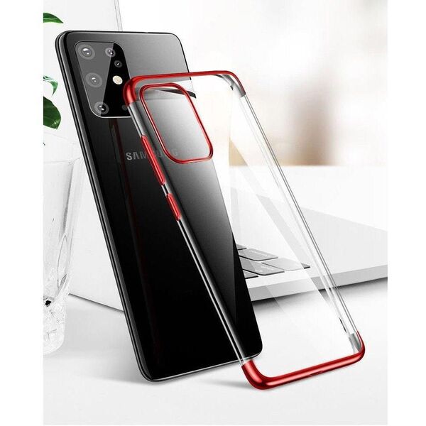 Διαφανής θήκη ζελέ με μεταλλικό πλαίσιο Samsung Galaxy A72 4G μαύρο