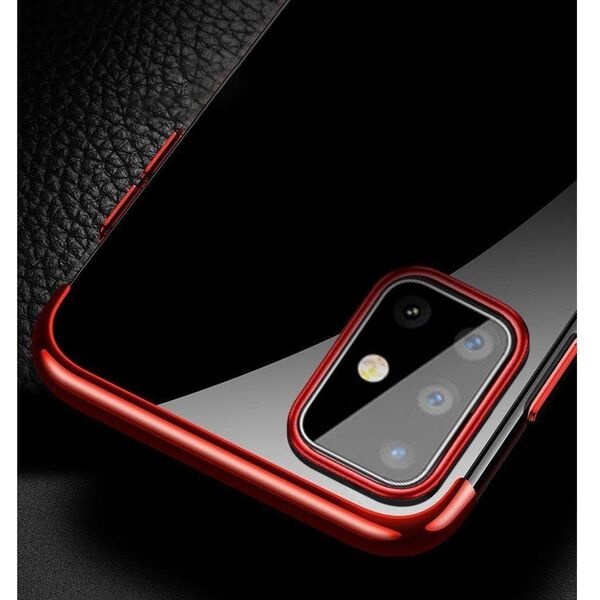 Διαφανής θήκη ζελέ με μεταλλικό πλαίσιο Samsung Galaxy A72 4G μαύρο