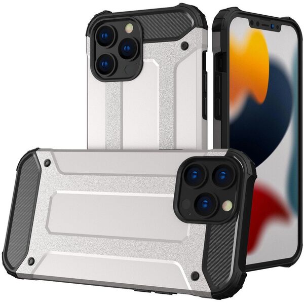 Υβριδική Θήκη Θωράκισης Hybrid Armor για iPhone 13 Pro ασημί