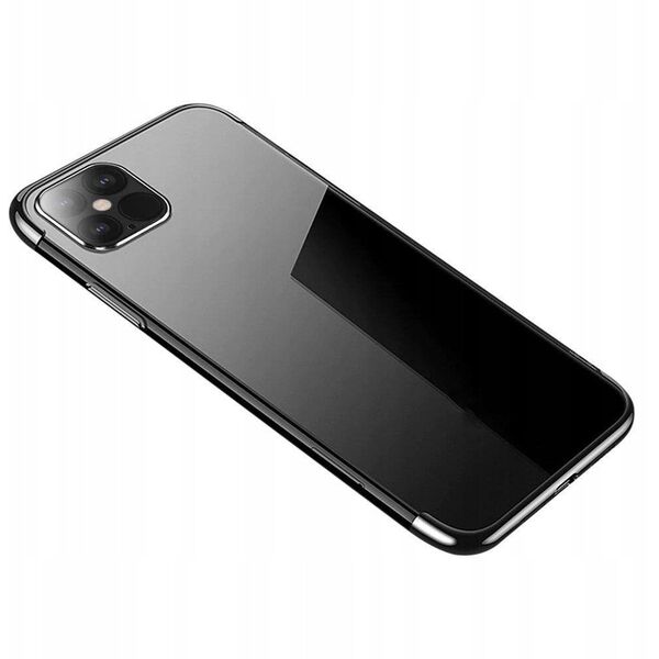 Διάφανη θήκη ζελέ με μεταλλικό πλαίσιο Samsung Galaxy A22 4G μαύρο