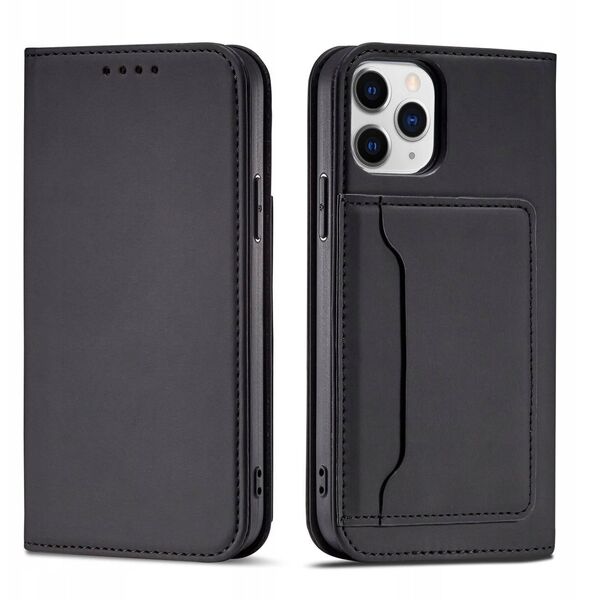 Θήκη κάρτας μαγνήτη etui do iPhone 12 Pro θήκη πορτοφόλι για κάρτες βάση μαύρη