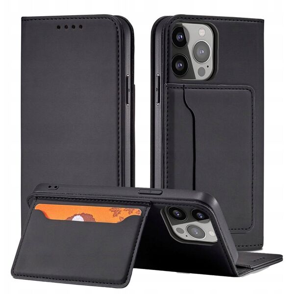 Θήκη κάρτας μαγνήτη etui do iPhone 13 Pro θήκη πορτοφόλι για κάρτες βάση μαύρο