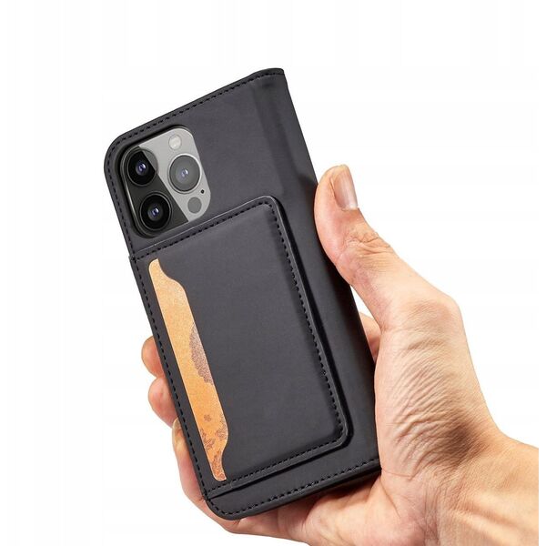 Θήκη κάρτας μαγνήτη etui do iPhone 13 Pro θήκη πορτοφόλι για κάρτες βάση μαύρο