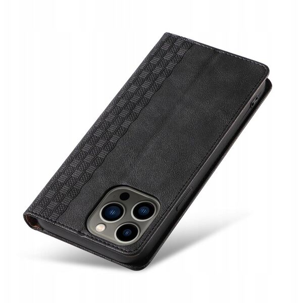 Θήκη Magnet Strap etui για iPhone 12 Pro πορτοφόλι κάλυμμα + mini λουράκι μαύρο