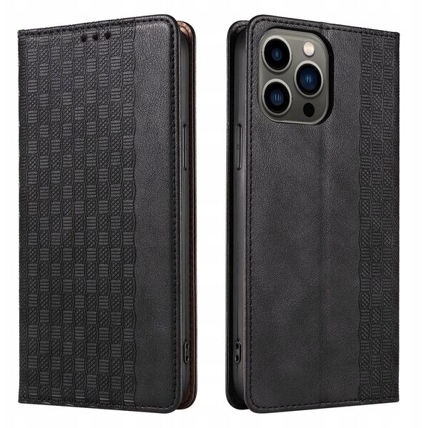 Θήκη Magnet Strap etui για iPhone 12 Pro πορτοφόλι κάλυμμα + mini λουράκι μαύρο