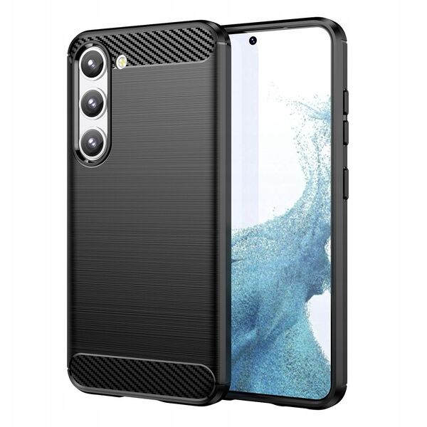 Θήκη Carbon etui Samsung Galaxy S23+ εύκαμπτη σιλικόνη θήκη από ανθρακονήματα μαύρη