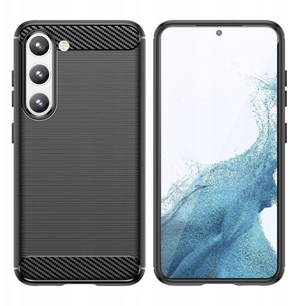 Θήκη Carbon etui Samsung Galaxy S23+ εύκαμπτη σιλικόνη θήκη από ανθρακονήματα μαύρη