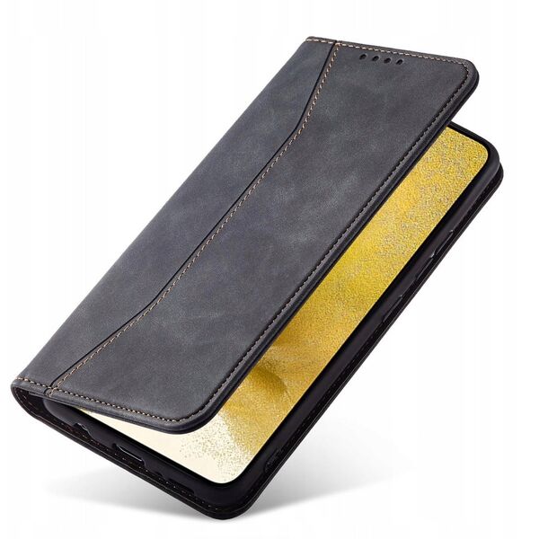 Θήκη Magnet Fancy Case Samsung Galaxy S23+ με καπάκι πορτοφόλι βάση στήριξης μαύρο