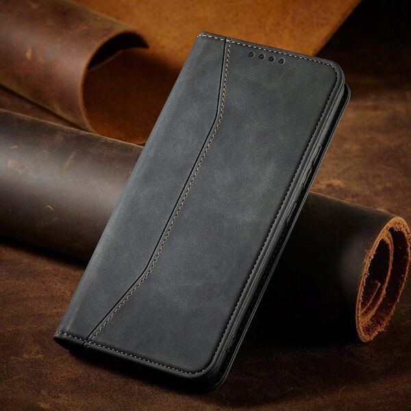 Θήκη Magnet Fancy Case Samsung Galaxy S23+ με καπάκι πορτοφόλι βάση στήριξης μαύρο
