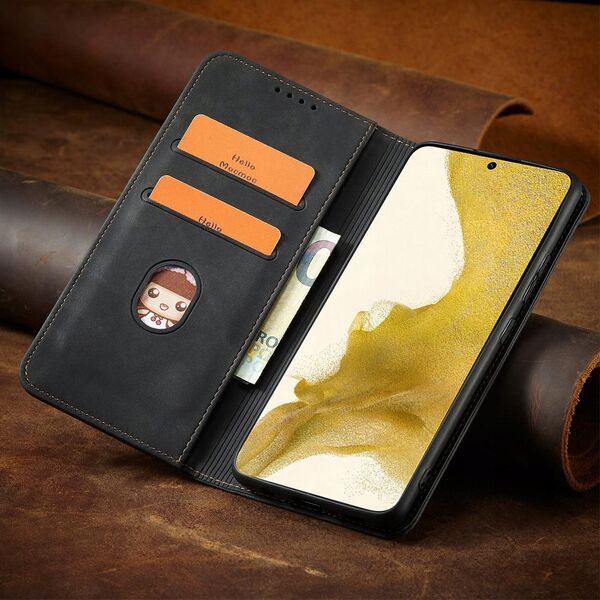Θήκη Magnet Fancy Case Samsung Galaxy S23+ με καπάκι πορτοφόλι βάση στήριξης μαύρο