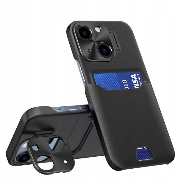 Δερμάτινη Θήκη Stand etui Samsung Galaxy S23 pokrowiec πορτοφόλι για κάρτα με βάση μαύρη