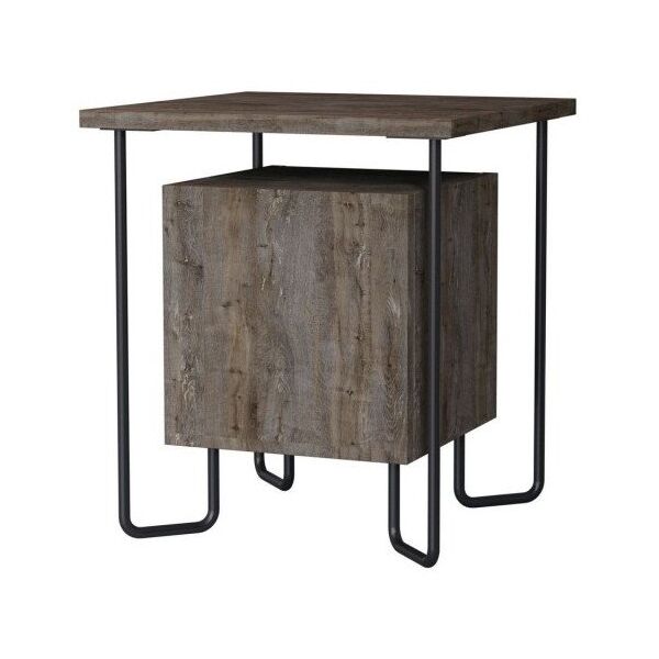 Νυχτερινό τραπεζάκι Kalune Design 776 (I), 45 εκ., σκούρο καφέ/μαύρο