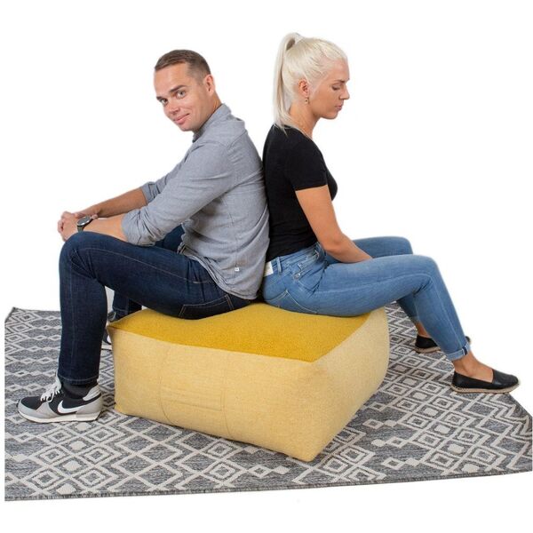 Σάκος Pufas Home4You Lamb, 80x80x30 cm, κίτρινος