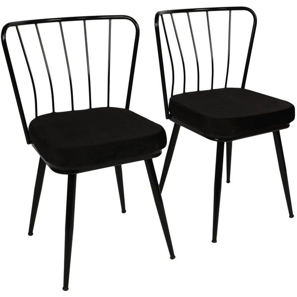 Σετ 2 καρεκλών Kalune Design Yildiz 943 V2, μαύρο