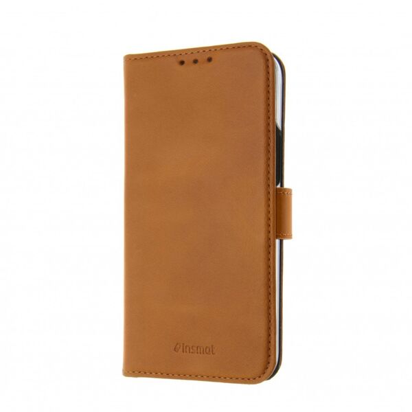 Insmat Exclusive Flip Case, iPhone 14, brown