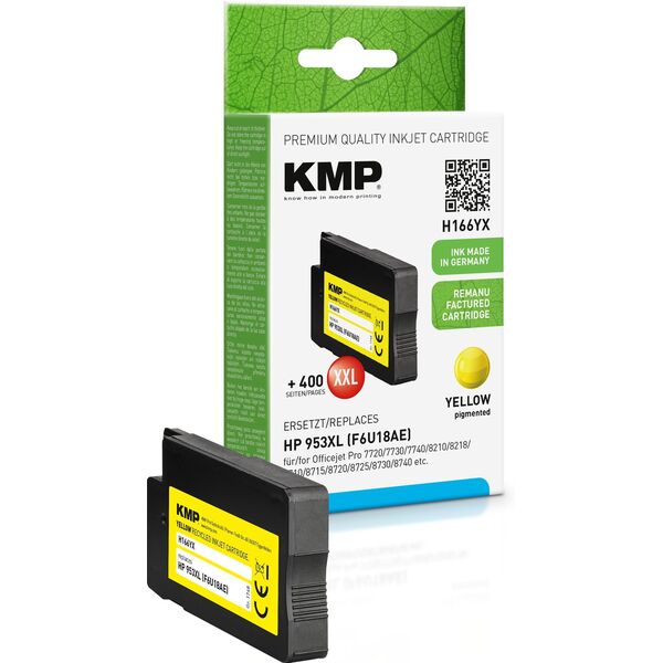 KMP 1748,4009, Υψηλή (XL) Απόδοση, Κίτρινο, Μελάνι με βάση τη χρωστική, 30 ml, 2000 σελίδες