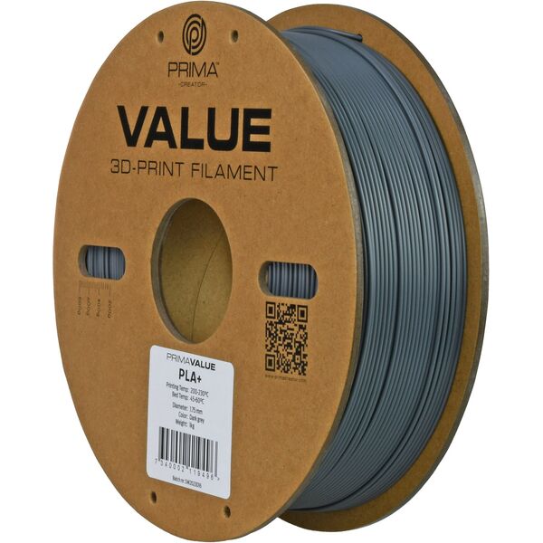 Νήμα PrimaValue PLA+ για εκτυπωτή 3D, 1.75 mm, σκούρο γκρι