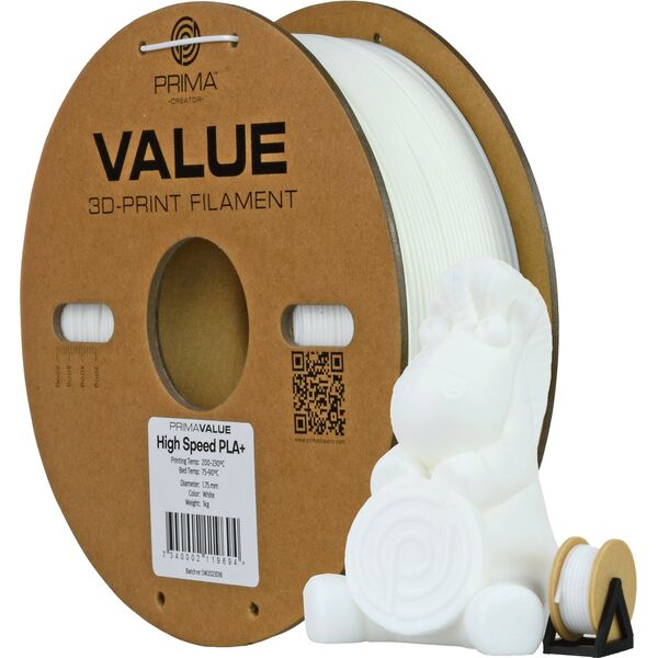 PLA+ Υψηλής Ταχύτητας νήμα PrimaValue για εκτυπωτή 3D, 1.75 mm, λευκό