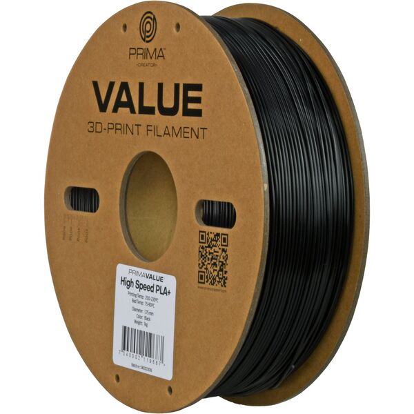 PLA+ Υψηλής Ταχύτητας νήμα PrimaValue για 3D εκτυπωτή, 1.75 mm, μαύρο