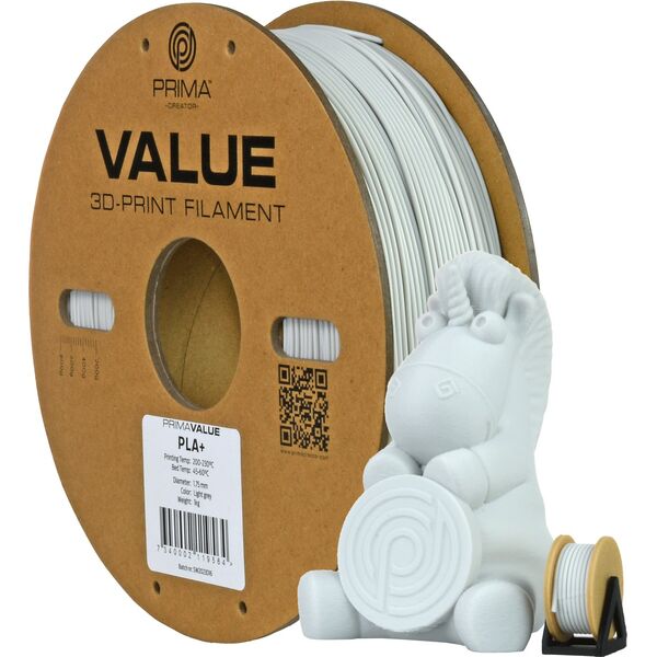 Νήμα PrimaValue PLA+ για εκτυπωτή 3D, 1.75 mm, ανοιχτό γκρι