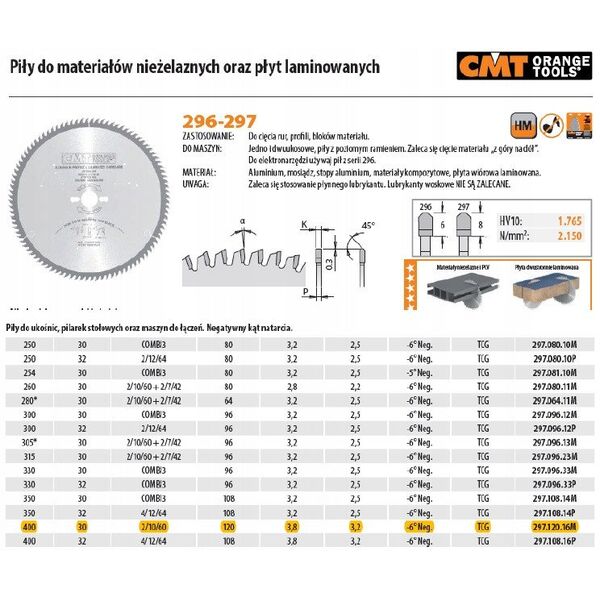 ΠΡΙΟΝΙ CMT HW D=400 F=30 Z=120 K=3.8/3.2 .