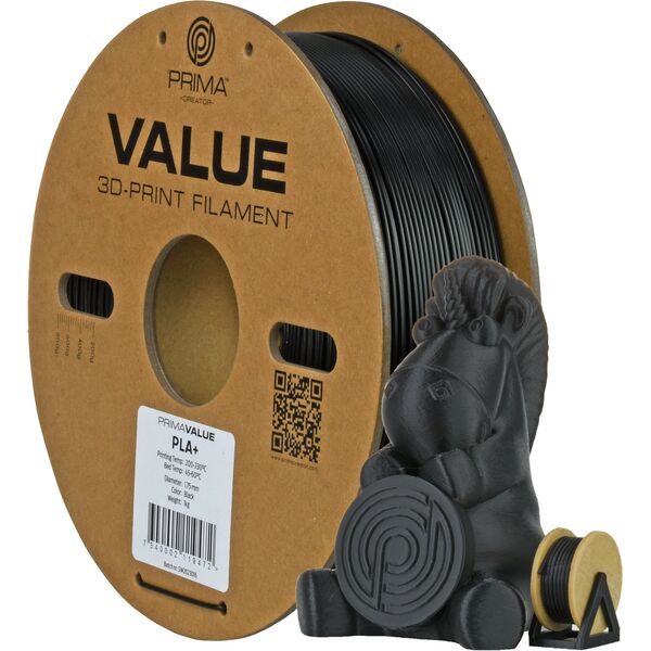 Νήμα PrimaValue PLA+ για εκτυπωτή 3D, 1.75 mm, μαύρο