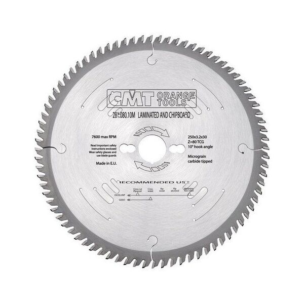 CMT ΔΙΣΚΟΣ ΠΡΙΟΝΙΟΥ HM 250x30x3.2/2.2 Z=80 ΓΙΑ ΛΑΜΙΝΑΤΕΣ.