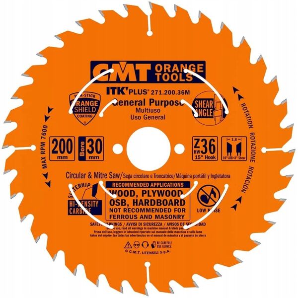 CMT SAW ITK D=200 F=30 Z=36N K=x1.8/1.2 UNIVERSAL, ULTRA-THIN...