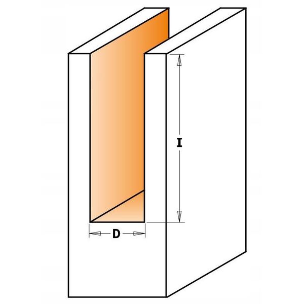 CMT HM CUTTER D=24 I=20 L=70 S=8... STRAIGHT, WITH DRILLING BLADE.