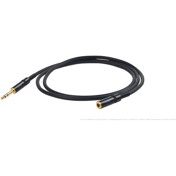PROEL θηλυκό στερεοφωνικό 6.3mm - αρσενικό στερεοφωνικό 6.3mm, 3m, μαύρο