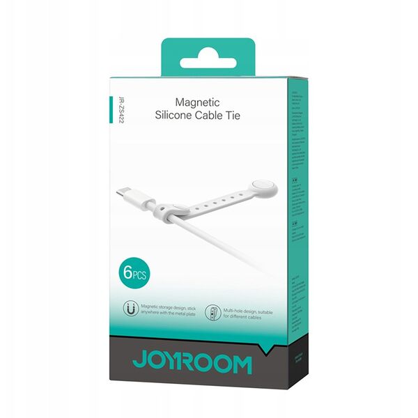Σιλικόνη μαγνητική ζώνη καλωδίων JOYROOM JR-ZS422, σετ 6 τεμαχίων - λευκή