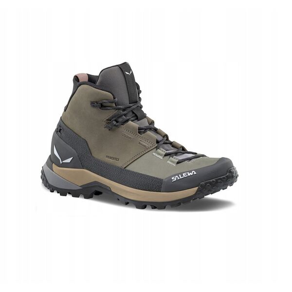 Γυναικεία μποτάκια Puez Leather Mid PTX - Bungee Cord-Onyx-UK 6,5 (40) SALEWA