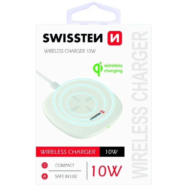 Ασύρματος φορτιστής Swissten 10W με καλώδιο USB-C 1.5m