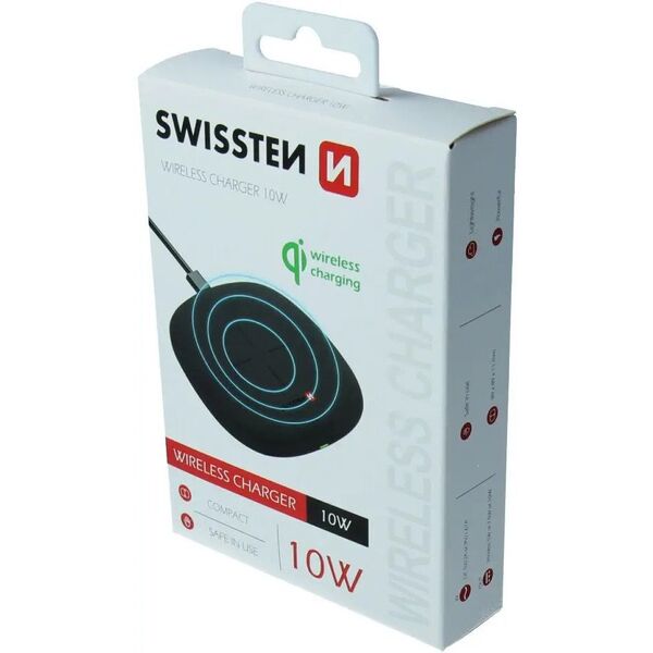 Ασύρματος φορτιστής Swissten 10W με καλώδιο USB-C 1.5m