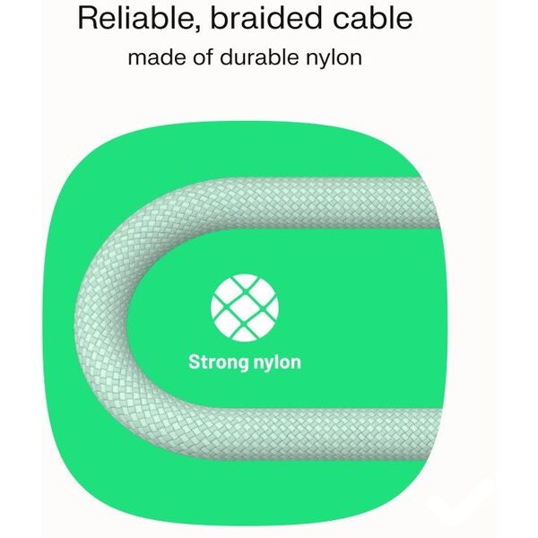 Καλώδιο Green Cell PowerStream USB Type-C Αρσενικό - USB Type-C Αρσενικό 100W Μέντα Πράσινο 0.3m 5904326376137