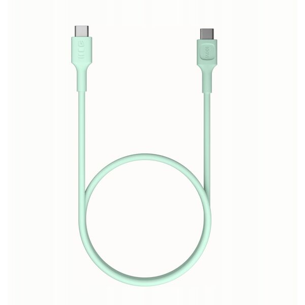 Καλώδιο Green Cell PowerFlex Γρήγορη Φόρτιση USB Type-C Αρσενικό - USB Type-C Αρσενικό 100W Μέντα Πράσινο 0.3m 5904326376229