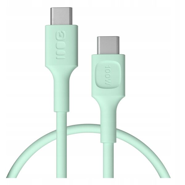 Καλώδιο Green Cell PowerFlex Γρήγορη Φόρτιση USB Type-C Αρσενικό - USB Type-C Αρσενικό 100W Μέντα Πράσινο 0.3m 5904326376229