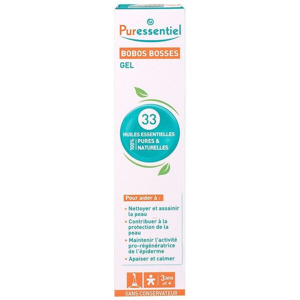 Puressentiel, Bobos Bosses, Αιθέρια Έλαια, Καταπραϋντικό & Ηρεμιστικό, Τοπικό Τζελ Θεραπείας, Για Χτυπήματα & Μώλωπες, Σε Όλο Το Σώμα, 20 ml Unisex