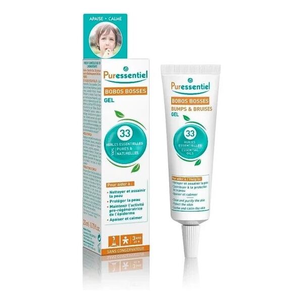 Puressentiel, Bobos Bosses, Αιθέρια Έλαια, Καταπραϋντικό & Ηρεμιστικό, Τοπικό Τζελ Θεραπείας, Για Χτυπήματα & Μώλωπες, Σε Όλο Το Σώμα, 20 ml Unisex