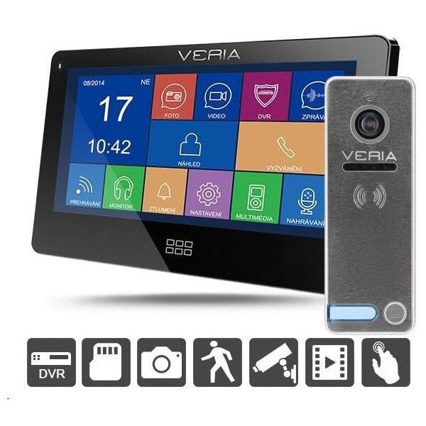 VERIA SET Dveřní videotelefon 7077C černý + VERIA 230