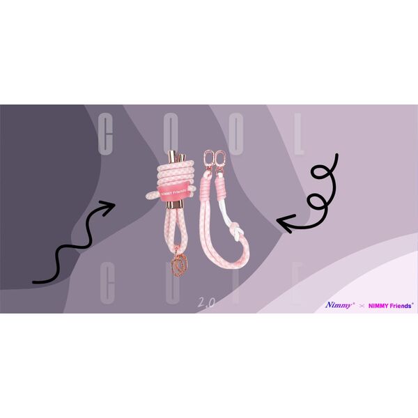 Zestaw crossbody + handstrap Nimmy       Cool&Cute 2.0 różowy