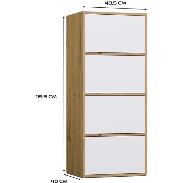 Komoda ALMA Front BIEL Korpus DĄB ARTISAN