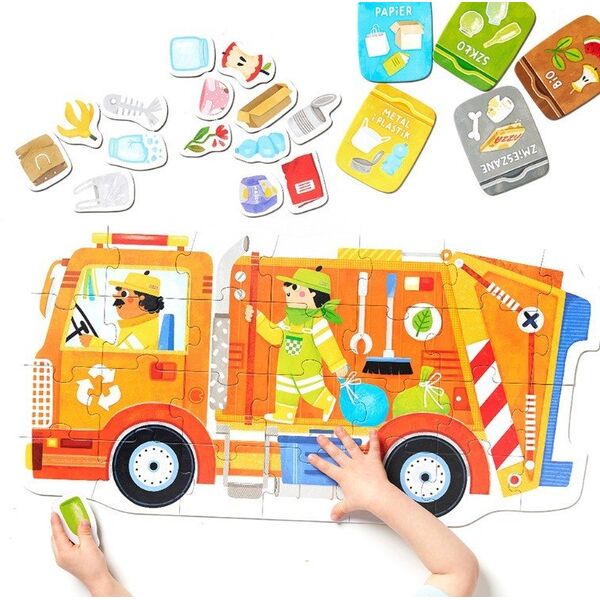 CzuCzu moto puzzle Śmieciarka 94010