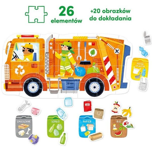 CzuCzu moto puzzle Śmieciarka 94010