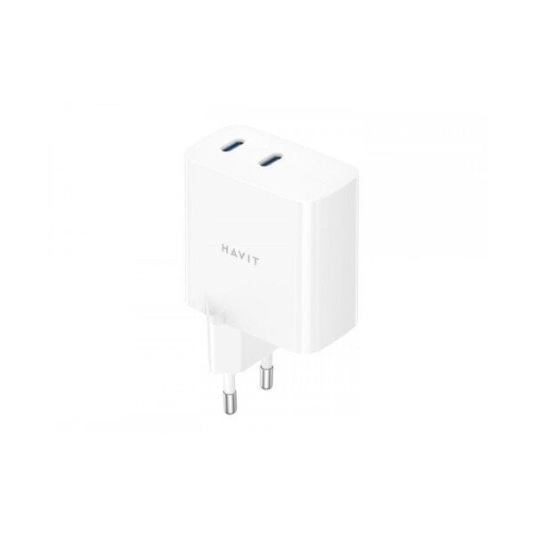 Havit UC45 EU - dwuportowa ładowarka podróżna GaN 45 W, czarna