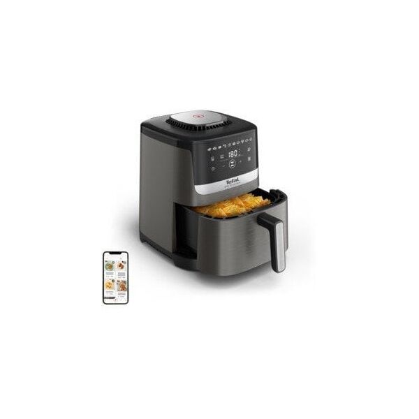 Tefal Easy Fry Silence EY551HE0 frytkownica Pojedyńczy 5 l Autonomiczny Frytkownica na gorące powietrze Czarny, Szary, Stal nierdzewna