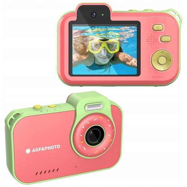 Υποβρύχια Αδιάβροχη Κάμερα 3m AgfaPhoto Agfa 12mp 2.7k 2x Φακός + Παιχνίδια / Ροζ