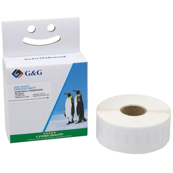 Ετικέτες G&G 19mm x 51mm μαύρο-λευκό Συμβατό με Dymo 11355/ S0722550