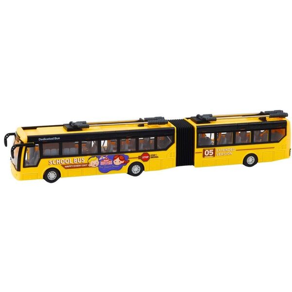 Autobus Szkolny Trolejbus Przegubowy Zdalnie Sterowany RC 1:32 Żółty